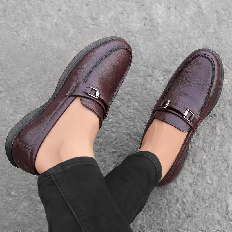 Bacca Bucci Maroon LISBON Dress Loafer Moccasins Driving Shoes for Men | Best Price UAE